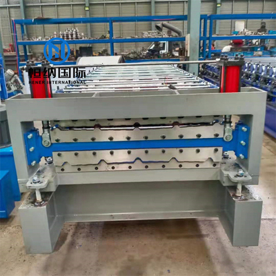 เครื่องขึ้นรูปม้วนเหล็กสองชั้นสีสำหรับแผงผนังหลังคาสี่เหลี่ยมคางหมู Ibr
