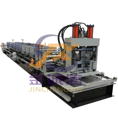 1 ~ 3MM ความหนาหลังคาโลหะเครื่องวัสดุก่อสร้าง CZ Purlin Roll Forming Machine