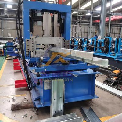 Bule Color Automatic Z140-300 Purlin Roll Forming Machine สำหรับอาคารเวิร์คช็อป