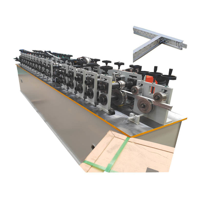 T BAR ROLL FORMING MACHINE เพดาน GTID CHANNEL ROLL FORMING MACHINE สำหรับเพดาน