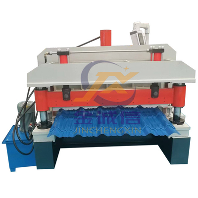 เครื่องขึ้นรูปม้วนกระเบื้องเคลือบสีควบคุม PLC เครื่องตัดไฮดรอลิก Long Service