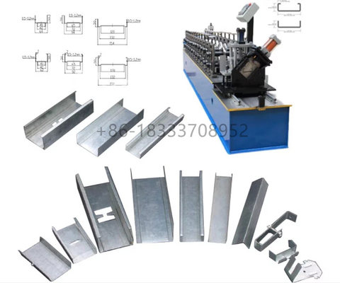 STUD AND TRACK MACHINE U CHANNEL ROLL FORMING MACHINE สำหรับช่อง furring