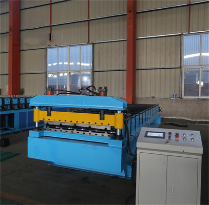 เครื่องขึ้นรูปม้วนแผงหลังคา 380V เครื่องหลังคา Ibr สี่เหลี่ยมคางหมู