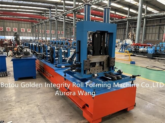 ความกว้าง 80-300 มม. เครื่องทำช่องสัญญาณ การก่อสร้างอาคาร CZ Purlin Roll Former