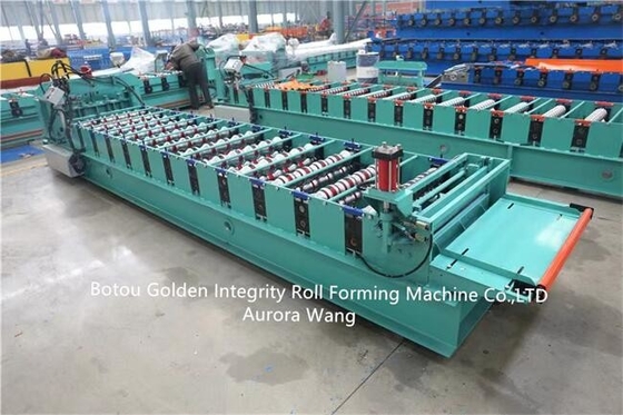 เครื่องขึ้นรูปม้วนกระเบื้องเคลือบ 15m / นาที 415v เครื่องทำกระเบื้องหลังคาโลหะ