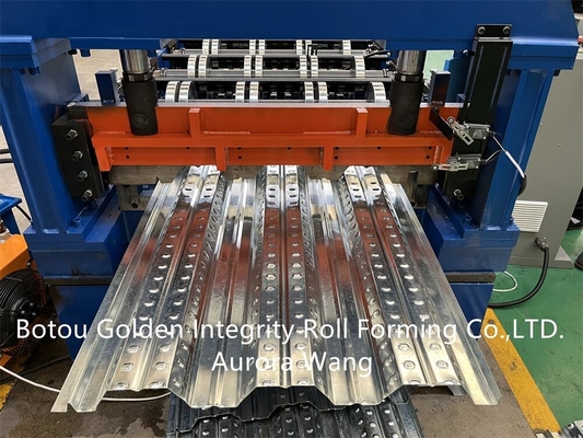 PPGI/PPGL Deck Floor Roll Forming Machine 750mm ความกว้างที่มีประสิทธิภาพ