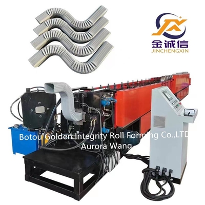 เครื่องขึ้นรูปท่อเหล็ก Downspout PLC Downspout Elbow Machine