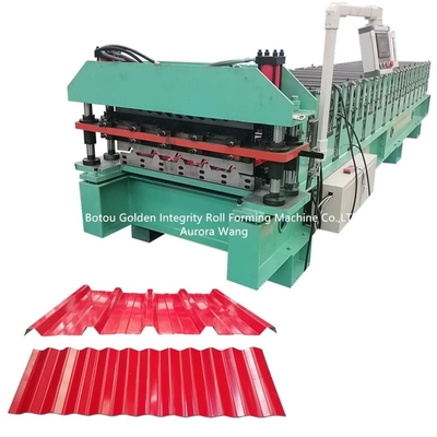 ม้วนหลังคาโลหะ 12m / นาทีอดีตเครื่องขึ้นรูปกระเบื้อง ISO9001 CE