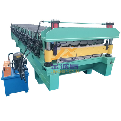 PPGI Double Layer Roll Forming Machine เครื่องขึ้นรูปแผ่นหลังคา 0.3-0.8mm ความหนา