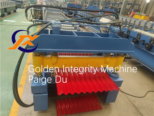 เครื่องขึ้นรูปม้วนแผ่นลูกฟูก 380v 18m / นาทีเครื่องทำแผ่นเหล็กลูกฟูก