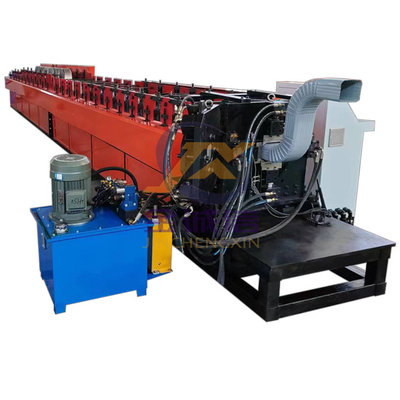 PLC หลังคาริดจ์ Cap Roll Forming Machine 0.5-0.8mm Downpipe Roll Forming Machine