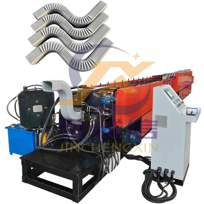 PLC หลังคาริดจ์ Cap Roll Forming Machine 0.5-0.8mm Downpipe Roll Forming Machine
