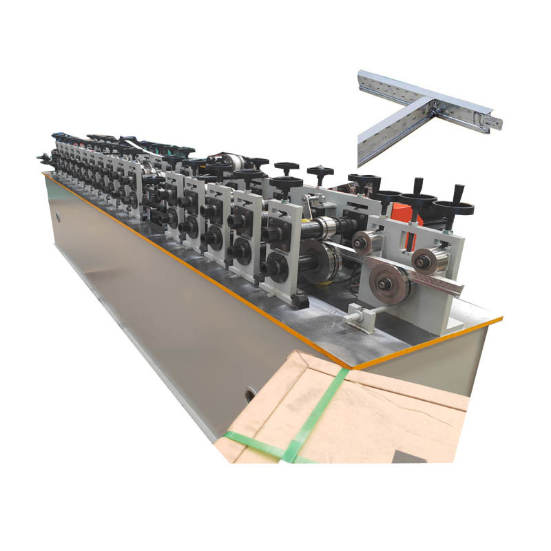 T BAR ROLL FORMING MACHINE เพดาน GTID CHANNEL ROLL FORMING MACHINE สำหรับเพดาน